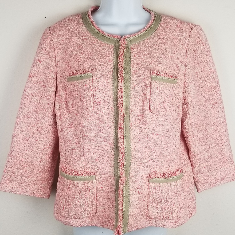 Sold Lafayette 148  Petite  10 Pink Tweed Blazer